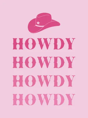 Pink Cowgirl Hat Howdy Graphic Wallpaper