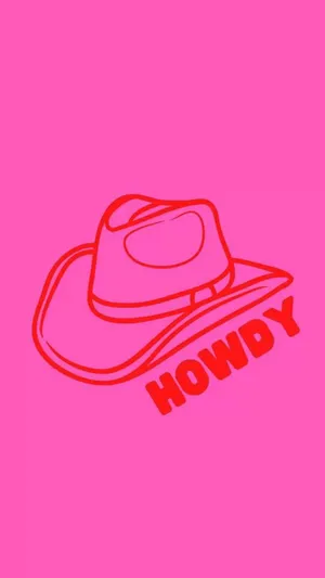 Pink Cowgirl Hat Howdy Illustration Wallpaper