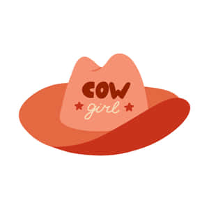 Pink Cowgirl Hat Illustration Wallpaper