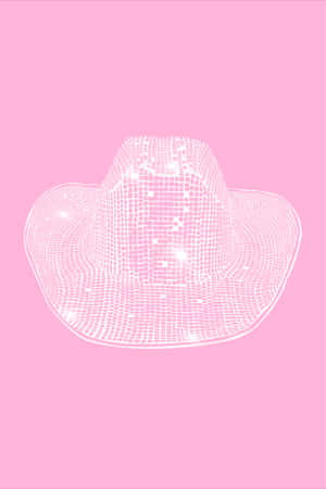 Pink Cowgirl Hat Illustration Wallpaper