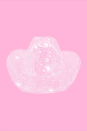 Pink Cowgirl Hat Illustration Wallpaper