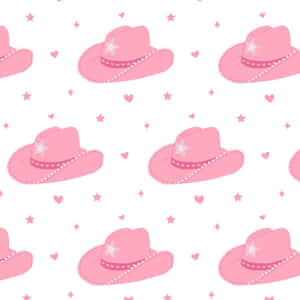 Pink Cowgirl Hat Pattern Wallpaper