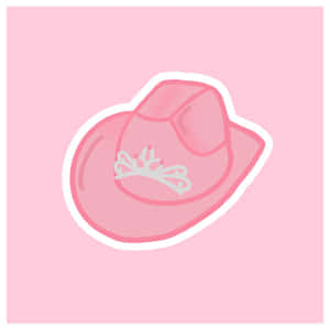 Pink Cowgirl Hat Sticker Wallpaper