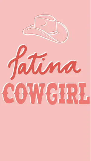 Pink Cowgirl Hatand Text Aesthetic Wallpaper
