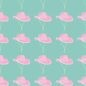 Pink Cowgirl Hats Pattern Wallpaper