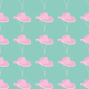 Pink Cowgirl Hats Pattern Wallpaper