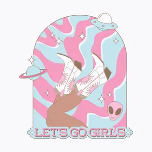 Pink Cowgirl Space Aesthetic Wallpaper