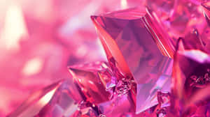 Pink Crystal Formation3 D Render Wallpaper