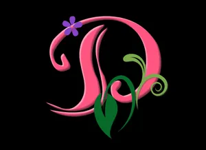 Pink Cursive Letter D Wallpaper