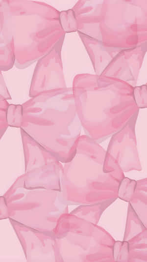 Pink Cute Bow Pattern Wallpaper