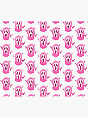 Pink Cute Ghostface In Pattern Wallpaper