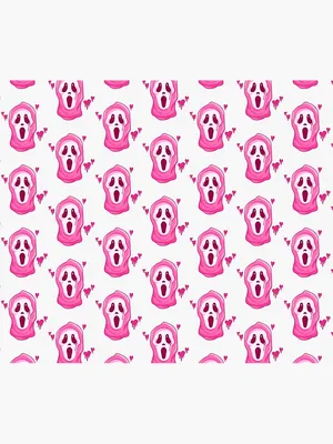 Pink Cute Ghostface In Pattern Wallpaper