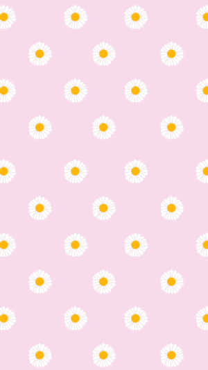 Pink Daisy Pattern Summer Aesthetic Wallpaper