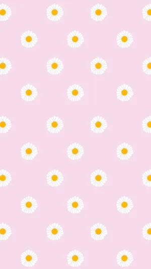 Pink Daisy Pattern Summer Aesthetic Wallpaper