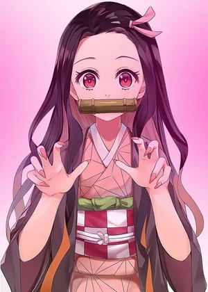 Pink Demon Slayer Character Cute Nezuko Wallpaper