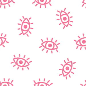 Pink Evil Eye Pattern Wallpaper