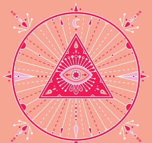 Pink Evil Eye Symbol Art Wallpaper