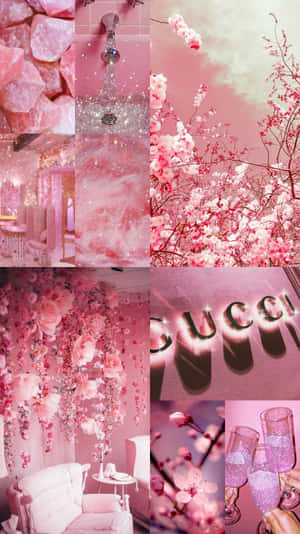 Pink Fall Aesthetic Collage Wallpaper