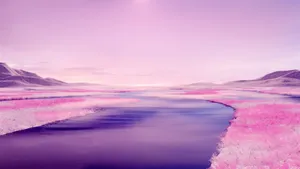 Pink_ Fall_ Aesthetic_ Landscape Wallpaper