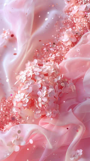 Pink Floral Fantasy Sparkle Wallpaper