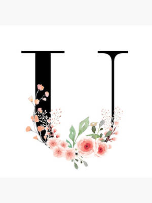 Pink Floral Letter U Wallpaper