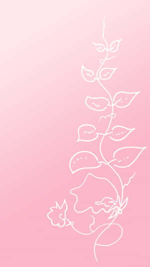 Pink_ Floral_ Outline_ Background Wallpaper