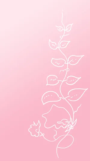 Pink_ Floral_ Outline_ Background Wallpaper