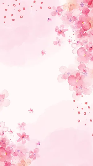 Pink Floral Watercolor Background Wallpaper