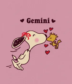 Pink Gemini Snoopyand Woodstock Wallpaper
