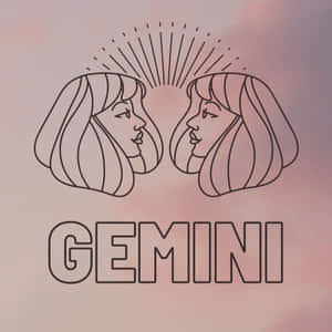 Pink Gemini Zodiac Art Wallpaper