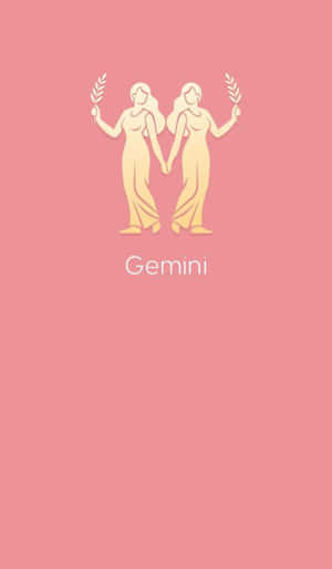 Pink Gemini Zodiac Art Wallpaper
