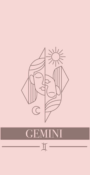 Pink Gemini Zodiac Art Wallpaper