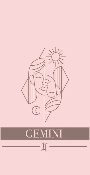 Pink Gemini Zodiac Art Wallpaper