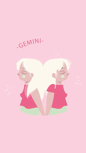 Pink Gemini Zodiac Art Wallpaper