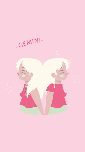 Pink Gemini Zodiac Art Wallpaper