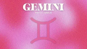 Pink Gemini Zodiac Sign Aesthetic Wallpaper