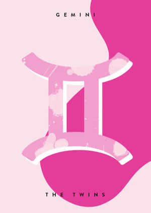 Pink Gemini Zodiac Sign Art Wallpaper