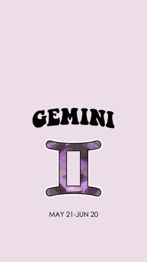 Pink Gemini Zodiac Sign Wallpaper