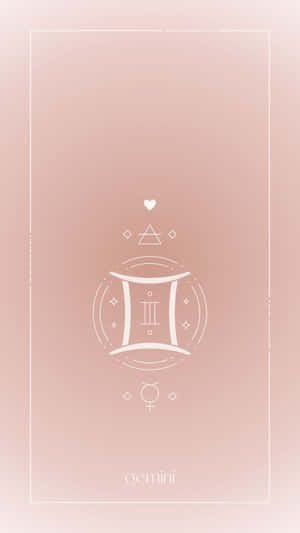 Pink Gemini Zodiac Symbol Art Wallpaper