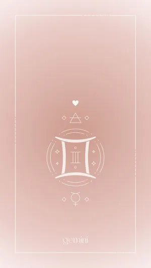 Pink Gemini Zodiac Symbol Art Wallpaper