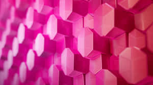 Pink Geometric3 D Wall Texture Wallpaper