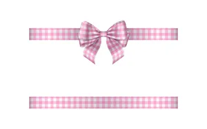 Pink Gingham Ribbon Bow Wallpaper
