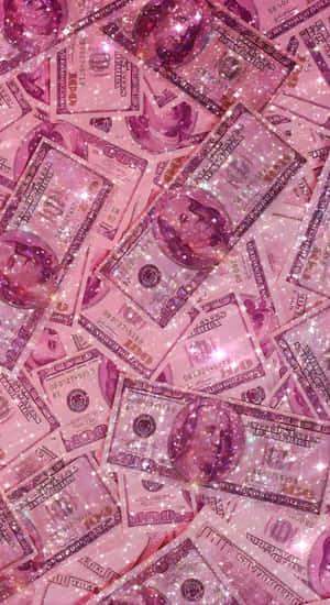Pink Glitter Money Background Wallpaper