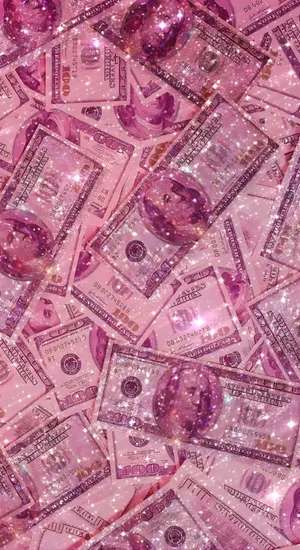 Pink Glitter Money Background Wallpaper