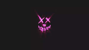 Pink Glowing Skullwith Crossed Swords Wallpaper