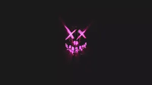 Pink Glowing Skullwith Crossed Swords Wallpaper