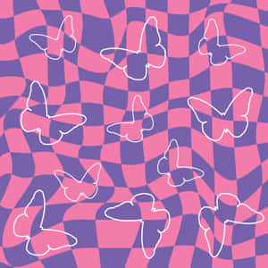 Pink_ Goth_ Butterfly_ Pattern Wallpaper