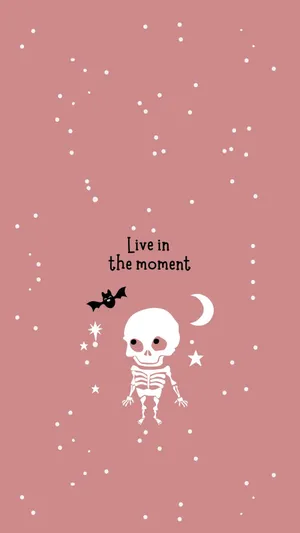 Pink Goth Skeleton Inspiration Wallpaper