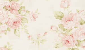 Pink Green Floral Design Wallpaper