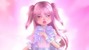 Pink Hair Fashion Icon Wallpaper